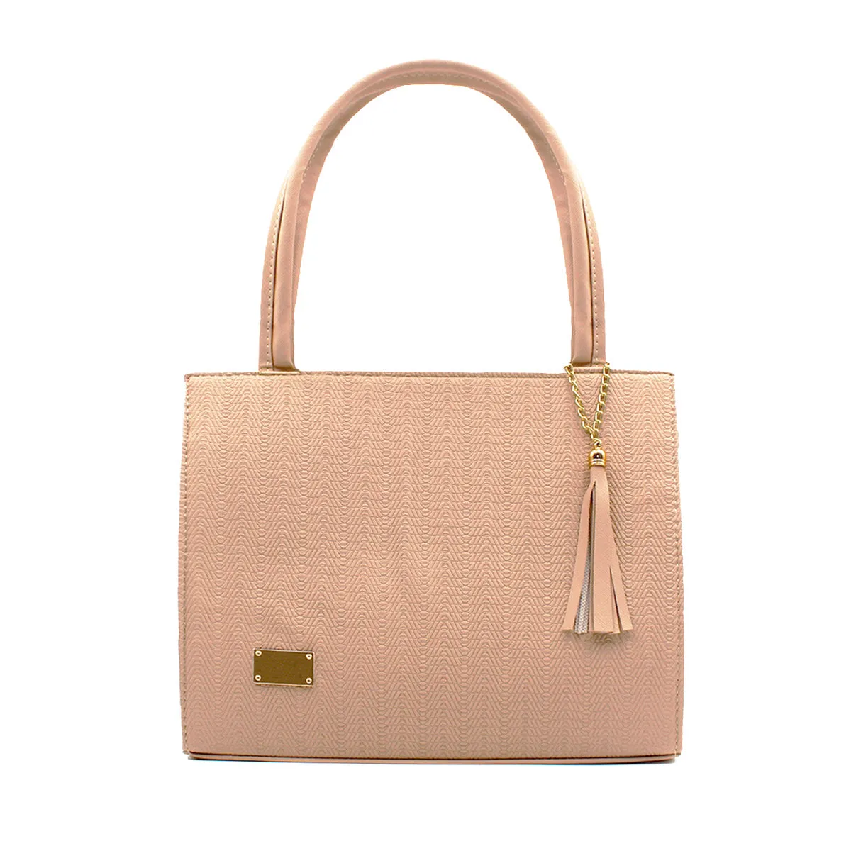 Bolsa Satchel Doble asa Color Beige  Exterior Piel sintética de RBCOLLECTION